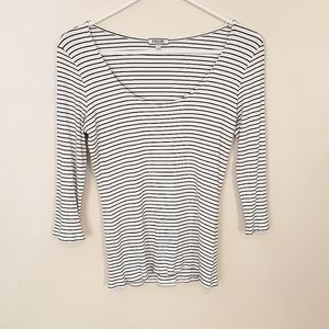Froxx Scoop Neck striped top M black and white